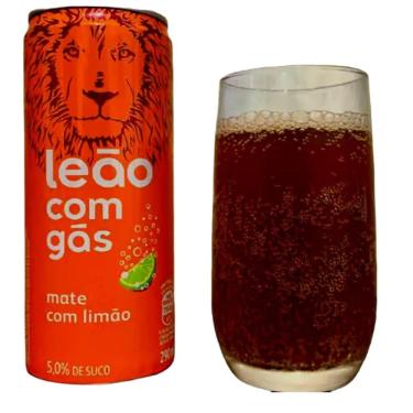 Imagem de Chá Pronto Leão Mate Com Limão Com Gás 290Ml  6 Latas 