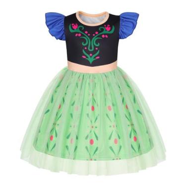 Imagem de Vestido de princesa HenzWorld para meninas de 5 a 6 anos verde 6X
