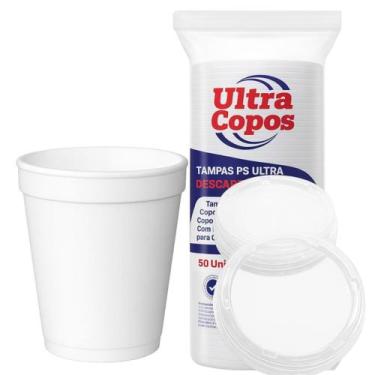 Imagem de Copo Termico De Isopor Com Tampa 180Ml Café E Bebidas 50 Un - Ultra Co