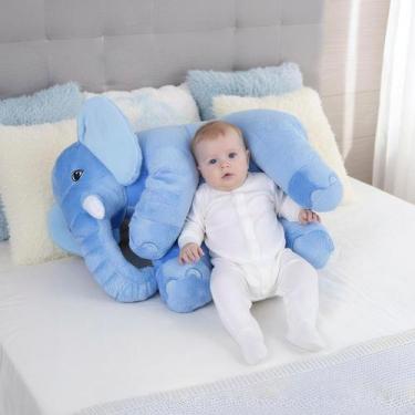 Imagem de Pelúcia Para Bebê Elefante News Almofada Travesseiro Menino Menina 60 