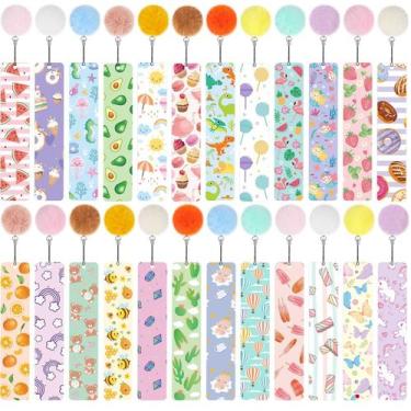Imagem de Marcador Outus Kawaii Kids com pompom e régua, 24 unidades