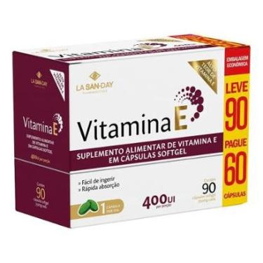 Imagem de Vitamina E 400ui 90 Cápsulas La San Day-Unissex