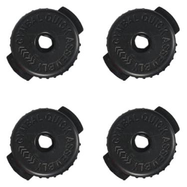 Imagem de 4 peças de porca de prato de plástico, tambor redondo, porca de liberação rápida, porca de liberação rápida, 8 mm, porca de prato de liberação rápida, acessórios de tambor de porca, preto