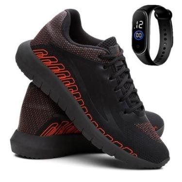 Imagem de Kit Tênis de Academia e Corrida Masculino Esporte Super Leve E Relógio-Masculino