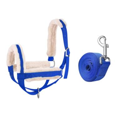 Imagem de Zxpjkyu Cabresto de Vaca com Corda de Guia E Cabresto de Bezerro, Freio Multifuncional para Bois, Cavalos E Animais, Blue S