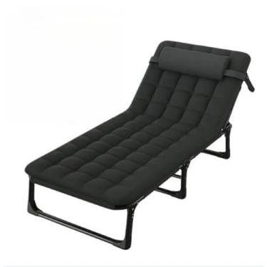 Imagem de Cama Box Solteiro Dobrável e Espreguiçadeira Portátil Reclinável 4 Posições - Base Cama Solteiro com Colchão Dobrável para Viagem e Camping