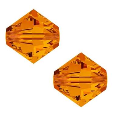 Imagem de 200 peças Adabele Austrian 4 mm (0,16 polegadas) contas de cristal bicone pequenas facetadas soltas sol laranja compatível com cristais Swarovski 5301/5328 SSB412