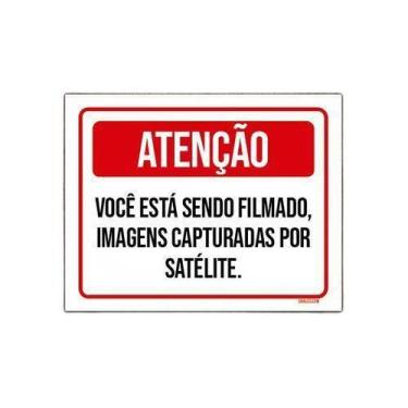 Imagem de Placa Atenção Você Está Sendo Filmado Imagens 27X35 - Sinalizo