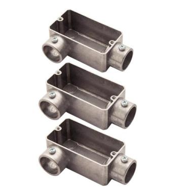 Imagem de 3 Condulete Tipo Lr Alumínio Sem Rosca Medida 1 1/2 Sieg