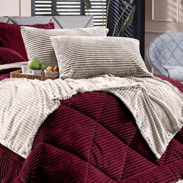 Imagem de Kit de Peseira Canelada Denver com Fronhas 03 Peças em Tecido Canelado