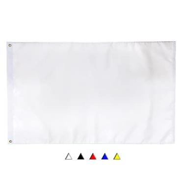 Imagem de Bandeira branca sólida FRF 9 x 1,5 m, bandeira DIY em branco de nylon 210D, dupla face resistente ao ar livre, cores brilhantes com 2 ilhós de latão