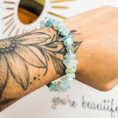 Imagem de Pulseira de Água Marinha - Calma e Serenidade - Qualidade Extra - 18cm