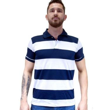 Imagem de Camisa Gola Polo Masculina Listrada Rick Camisaria Colombo, 3