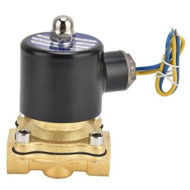Imagem de POCREATION Válvula solenoide 2W‑160-15, Válvula solenoide G1/2" Válvula solenoide elétrica normalmente fechada de latão, para água ar gás (DC24V), a válvula eletromagnética