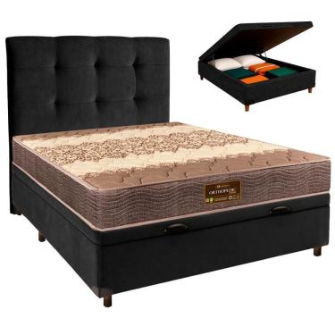 Imagem de Kit Cabeceira + Cama Box Bau + Colchão Casal D26 Ortophedic Sankonfort