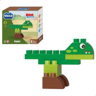 Imagem de Blocos de Montar Raptor World Jurassic Dinosaurs 8 Peças Blocz