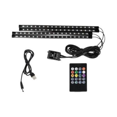 Imagem de Neon RGB LED Interior Do Carro Luz Ambiente Para Pés USB Controle Remo