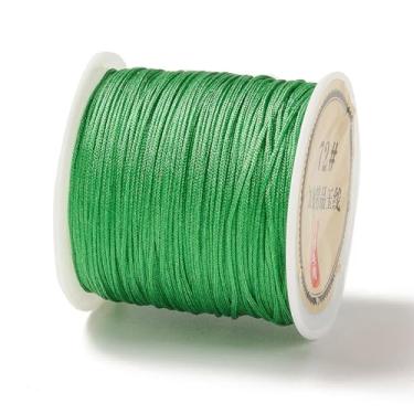 Imagem de Cordão de nylon de 0,8 mm para pulseiras, fabricação de joias, nó chinês, cordão de nylon para contas trançadas, pulseiras da amizade, colares de macramê, artesanato, verde