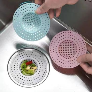 Imagem de 3 peças de capa de ralo de pia de cozinha, filtro de água universal de malha de plástico de grau alimentício para pia, banheiro e cozinha