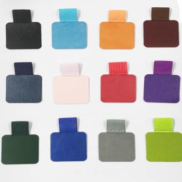 Imagem de 12 peças de suporte de caneta para notebook, conjunto de suporte autoadesivo para caneta (12 cores)