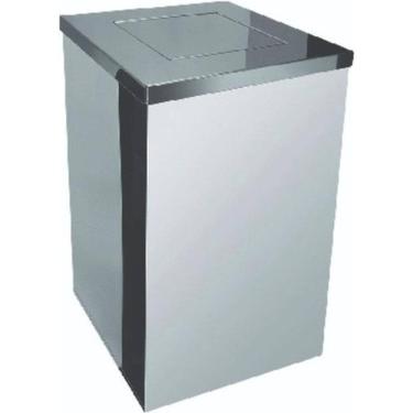 Imagem de Lixeira Quadrada Em Aço Inox Com Tampa Vai-Vem 50 L