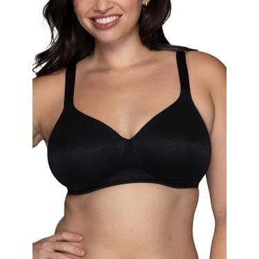 Imagem de Vanity Fair Sutiã feminino perfeito, cobertura total de brilho corporal, bojos levemente forrados até DD, Sem aro - Jacquard preto, 34DD
