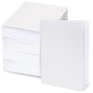 Imagem de Pacote com 24 livros em branco para crianças escreverem histórias, mini caderno branco A6 a granel, diários de viagem sem forro de 11 x 14 cm, álbuns de recortes para estudantes esboçando, desenhando