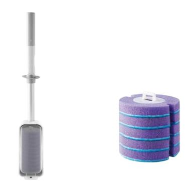 Imagem de Escova Descartável Vaso Sanitário Parede Banheiro Box Com Refil Descartável