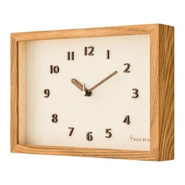 Imagem de Kuntesetty Relógio de parede silencioso decorativo prático arte de parede conveniente decoração de casa relógio de mesa para interior mesa loja escritório quarto, Cor Noz