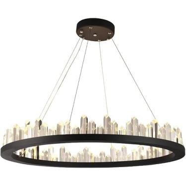 Imagem de Lustre Moderno Modren Clear Led K9 Lustre De Cristal Luminária De Teto Luminária Pendente Para Sala De Jantar Quarto Sala De Estar, Diam600mm