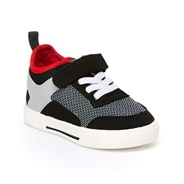 Imagem de Carter's Tênis unissex infantil de cano alto casual, Preto, 9 Toddler