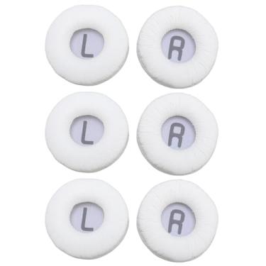 Imagem de Goshyda Substituição de Almofadas de Ouvido de 6 Pces para Fones de Ouvido Tune 600btnc 660nc 510bt T450bt T500bt, Almofadas de Ouvido de Couro de Proteína Macia (Branca)