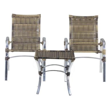 Imagem de Kit 02 Cadeiras E Mesa área Externa Varanda Edícula Sacada Cappuccino