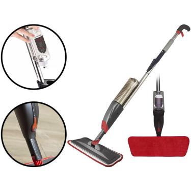 Imagem de Mop Spray Giratório Limpeza Vassoura Flash Mágica Rodo Esfregão Flat Refil Lavável Borrifa Limpa Seca Powermaid