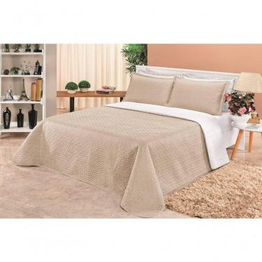 Imagem de Cobre Leito Dupla Face Casal Clara 03 Peças - Branco-cáqui