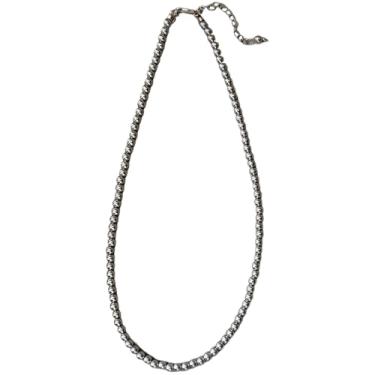 Imagem de Elegante colar de pérolas cinza prata de 3 mm com corrente extensível de 15,7 polegadas + 2 em corrente, design atemporal feminino