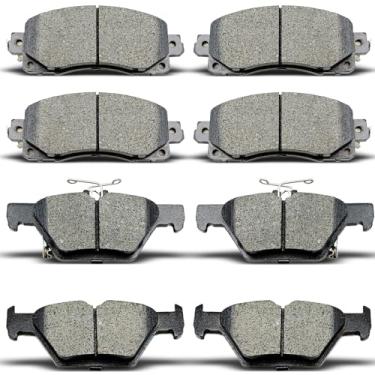 Imagem de DYZJKWJW D2045 D1808 Conjunto de pastilhas de freio de cerâmica dianteiras traseiras adequadas para Subaru Forester 2019-2022, para Subaru Crosstrek Legacy Outback 2020-2022
