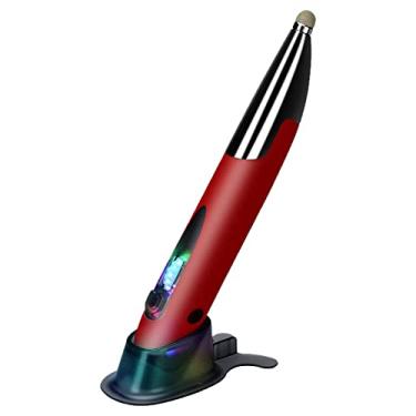 Imagem de Lychee Mouse de bolso recarregável, mouse ergonômico óptico sem fio canhoto/direito com função Stylus RGB retroiluminado tipo C e adaptador micro USB para PC, laptop, notebook, Mac (vermelho)