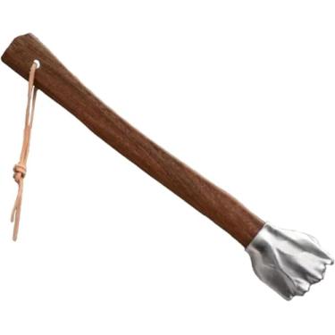 Imagem de Martelo decorativo - Cabeça de aço inoxidável e cabo de madeira, arte colecionável para decoração de casa/escritório, ferramenta funcional para tarefas leves e uso de emergência (prata)