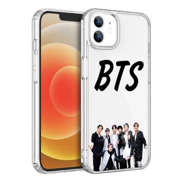 Imagem de WWDIYHOUSE Capa compatível com iPhone 11, capa transparente de TPU macio à prova de choque e design exclusivo para homens/mulheres/meninas/meninos (Fashion-BTS-4)