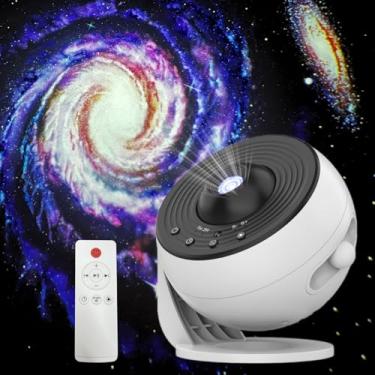 Imagem de Projetor Star Pro Night Light com alto-falante Bluetooth, projetor planetário com controle remoto, disco de 13 filmes e 15 ruídos brancos, temporizador, velocidade de rotação de 360°, projetor de