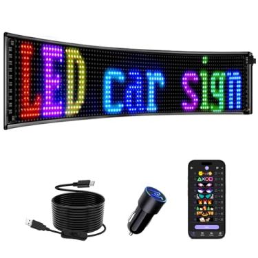 Imagem de 1 Olhos de diabo multifuncionais brilhantes para para-brisas de carros - 147.3 cm x 20.3 cm [Chip atualizado duas telas 100% sincronizadas] Olhos de LED programáveis para carro - Display LED flexível