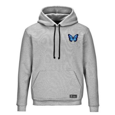 Imagem de Blusão Moletom Canguru Borboleta Masculino e Feminino Personalizado com Capuz e Bolso-Unissex