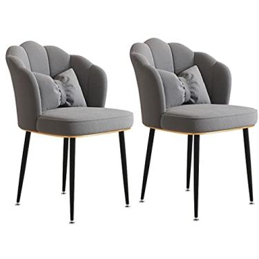 Imagem de Conjunto de 2 cadeiras de jantar Chai cadeiras de sala de jantar, cadeiras de jantar de veludo, leve, luxuosa, manicure, estudo, penteadeira, encosto doméstico, cadeira de mesa com pernas de metal de