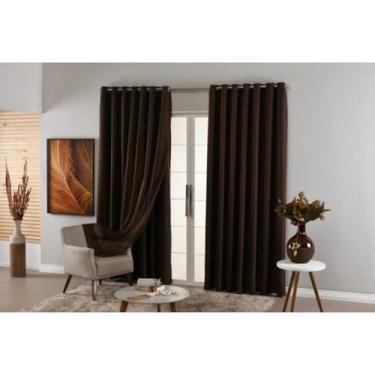 Imagem de Cortina para sala,Cortina Blackout Com Voil 2,50x2,70 Para Sala E Quarto(Marrom)