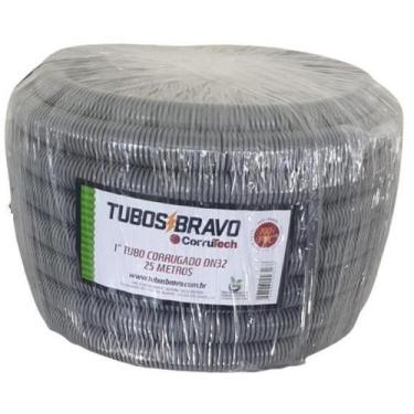 Imagem de Conduíte Eletr. Corrugado Cinza 1 X 25M - Anti-Chama Pvc - Tubos Bravo