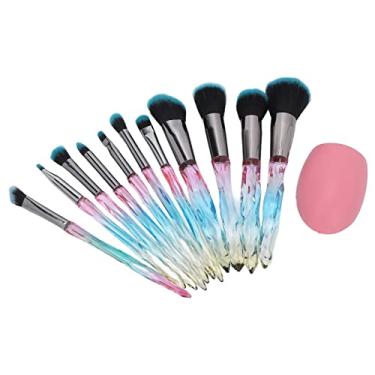 Imagem de Conjunto de pincéis de maquiagem com 10 peças, viagem profissional, portátil, cabelo macio, sombra, blush, pó solto, pincel para entusiastas de maquiagem, cabo ergonômico, 10