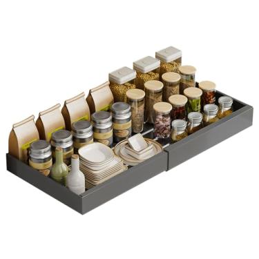 Imagem de Organizador embaixo da pia da cozinha, organizador de puxar para debaixo da pia | Armazenamento multifuncional resistente retrátil sem perfuração, suporte resistente para armário