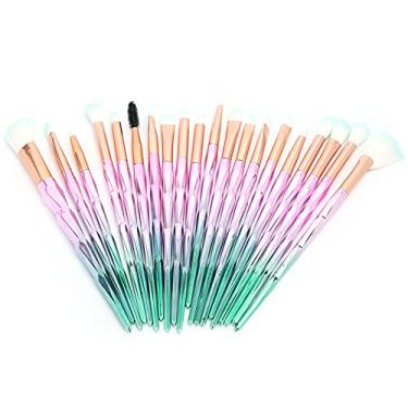 Imagem de Conjunto de pincéis de maquiagem profissional, 20 peças, cerdas macias, sombra, blush, pó, para mulheres, artistas de maquiagem, material abs