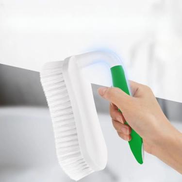 Imagem de 1 peça de ferramentas de limpeza doméstica: escova de cerdas duras para remover argamassa de banheiras, paredes, pisos e azulejos (verde)
